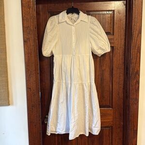 Anthropologie White Button-Down Midi Dress